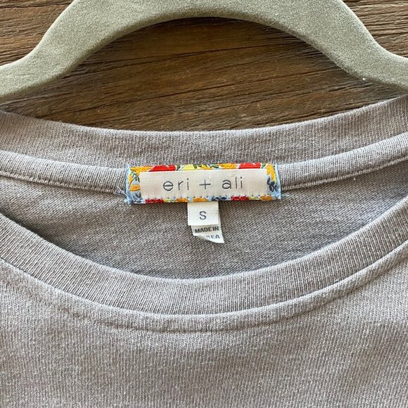 Anthropologie Eri + Ali Layered Poplin Grey Sweatshirt - Picture 5 of 5